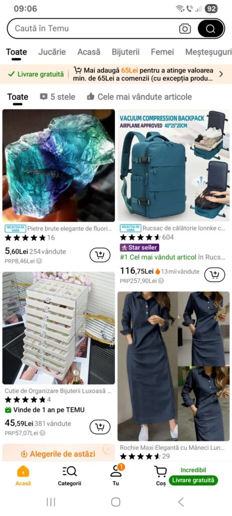 Aplicatia Temu Romania