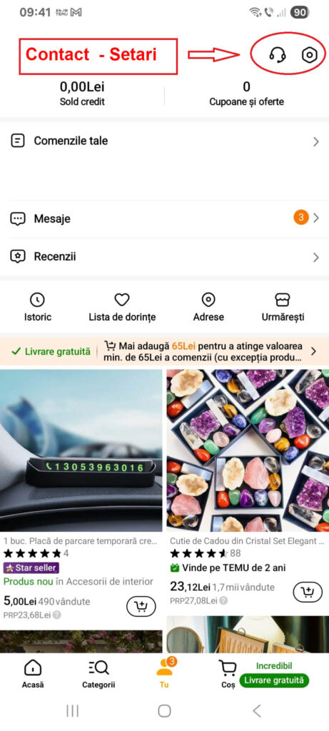 Contact Temu Romania